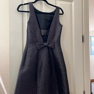 Elegant Charcoal Dress with Bow